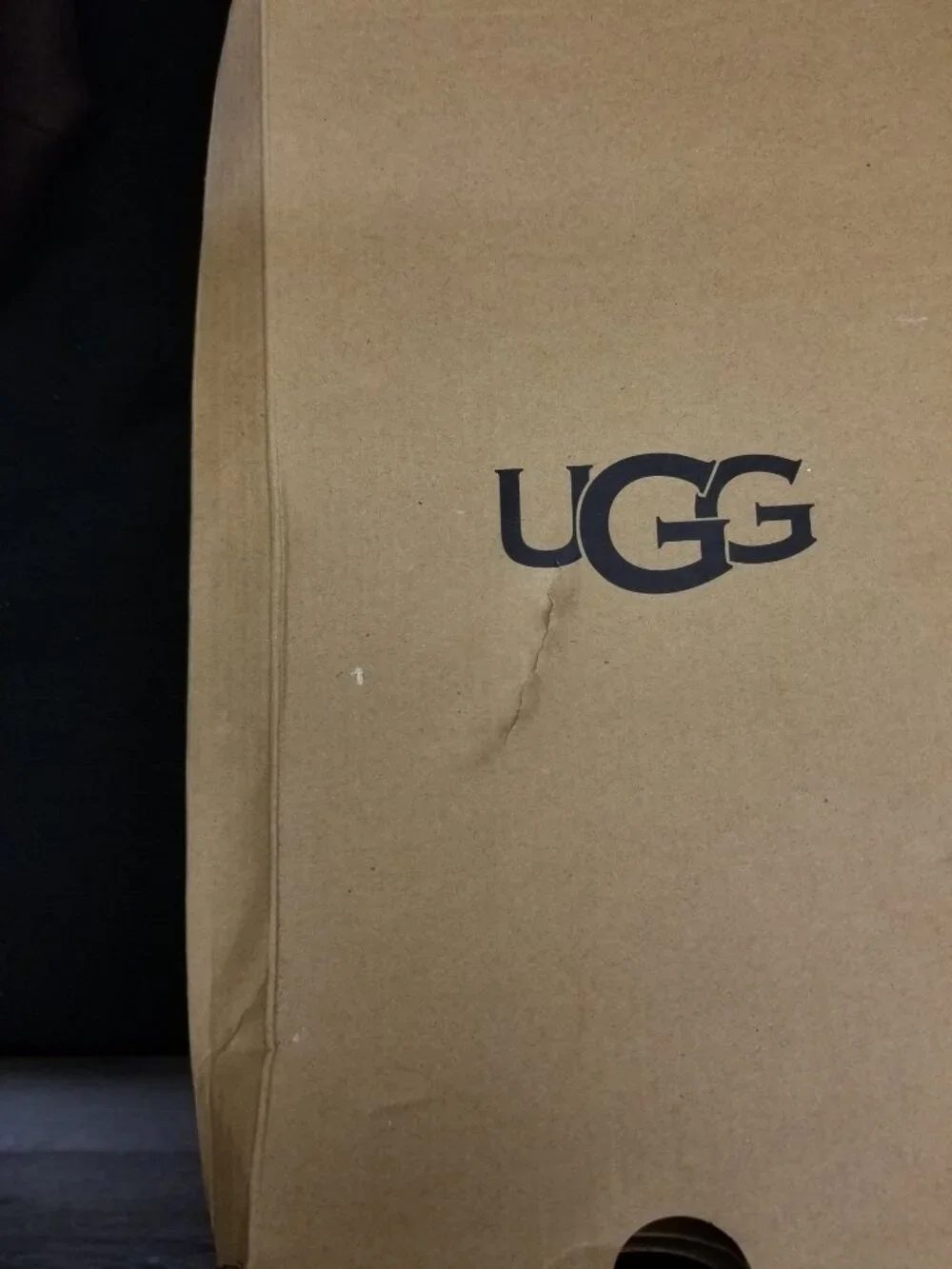 UGG Girls K Fluff Yeah Slippers Slides Black Size 2 NEW IN BOX!
